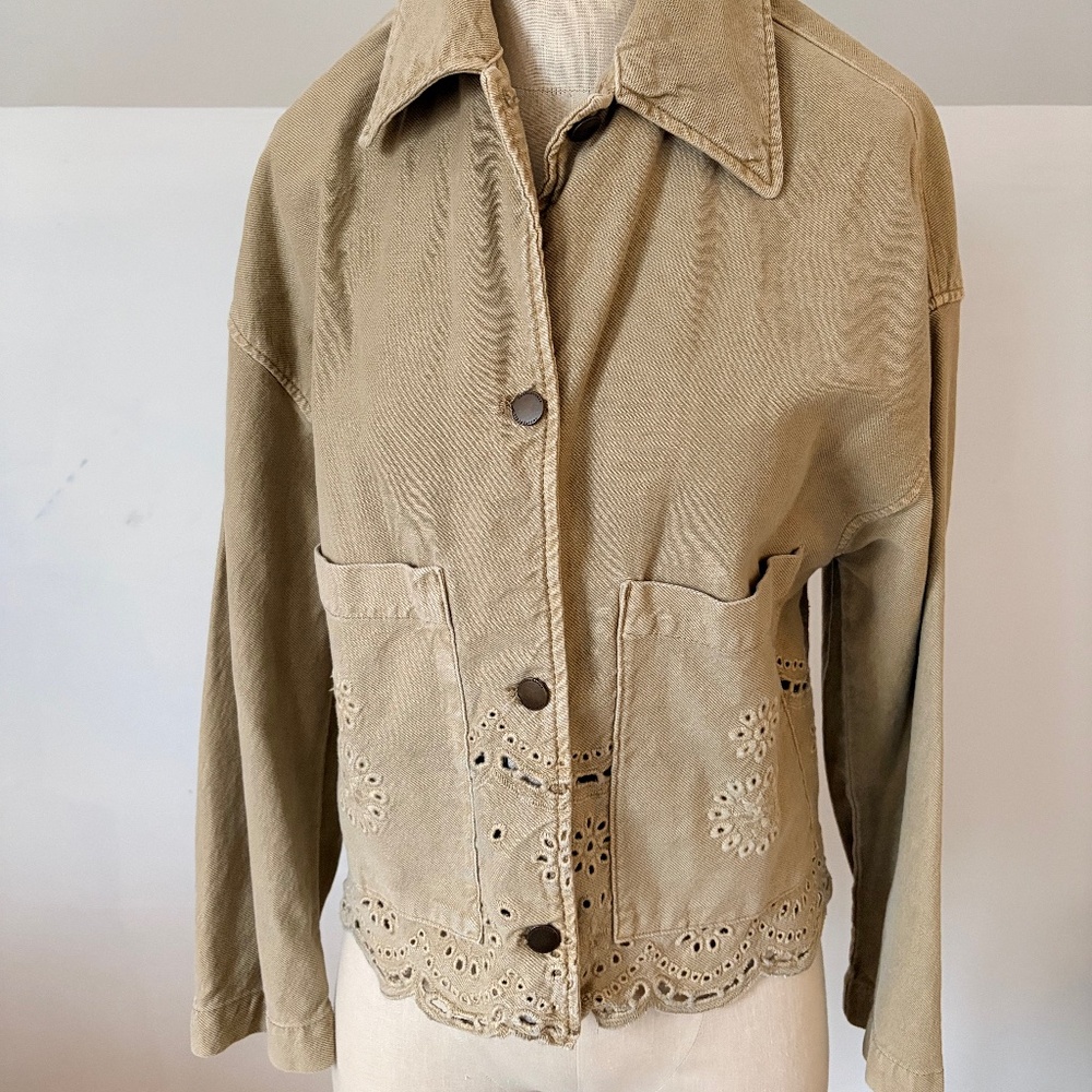 Zara Lightweight Eyelet Jacket - XS